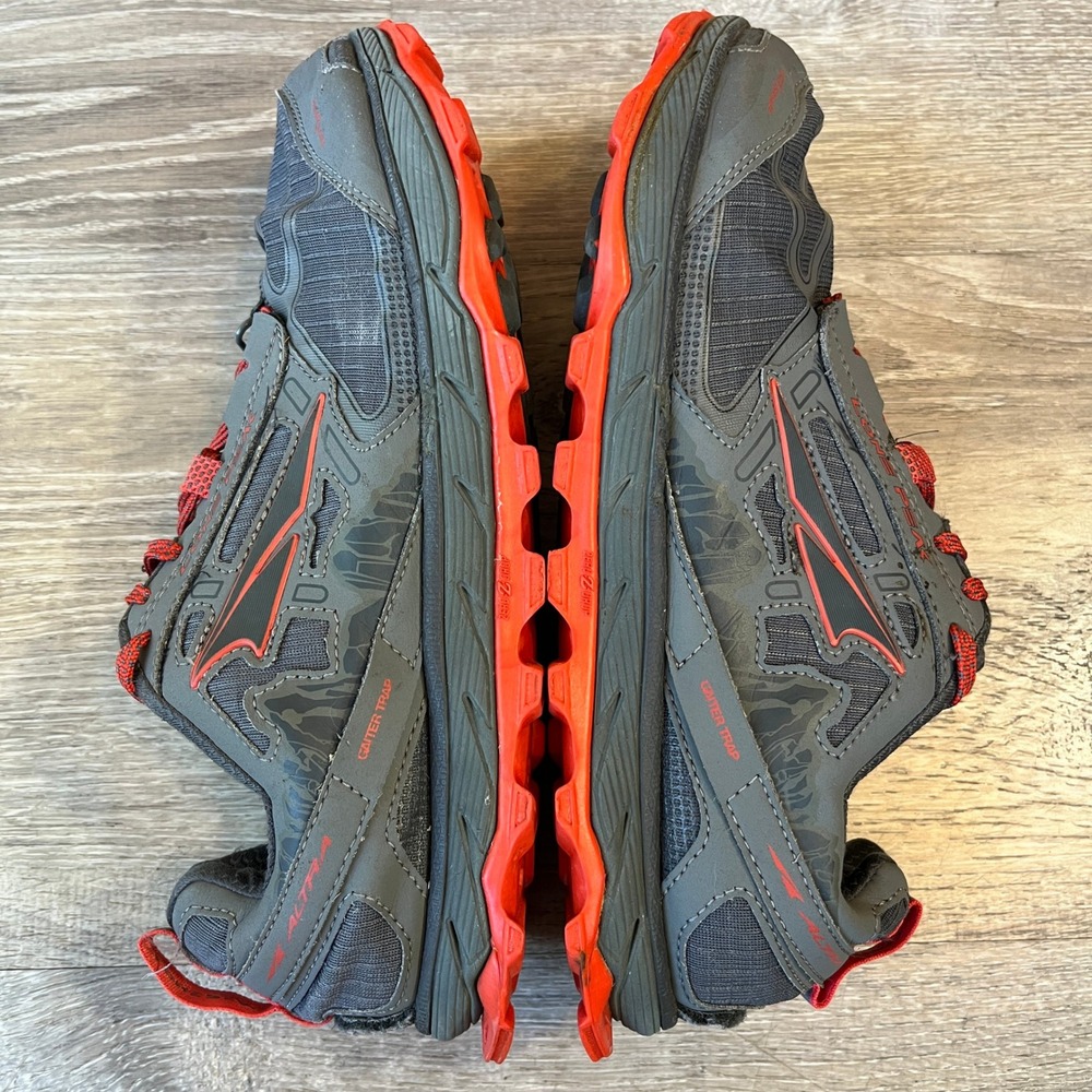 Altra Lone Peak 4 Mens 9 Trail Running Shoes Grey Red ALM1855F280 Womens 10.5
